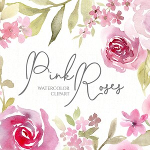 Aquarel bloemen clipart blozen roze groen bruiloft bloemen zachte rozen Aquarelle aquarel illustraties boeket patroon gratis commercieel gebruik, png