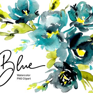 Aquarel neon blauwe bloemen rozen pioenrozen turkoois bloemen Clip Art krans boeket digitale heldere kleurrijke bruiloft gratis commercieel gebruik, PNG