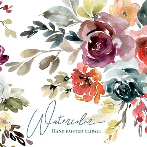 Aquarel bloemen Clipart Png bruiloft bloemen Clip Art krans boeket arrangement Vintage stoffige rozen gratis commercieel gebruik digitale download