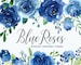 Watercolor Flowers Clipart Blue Roses Leaves Branches Free Commercial Use Aquarelle Clip Art Flower Separate PNG & Floral Arrangements 