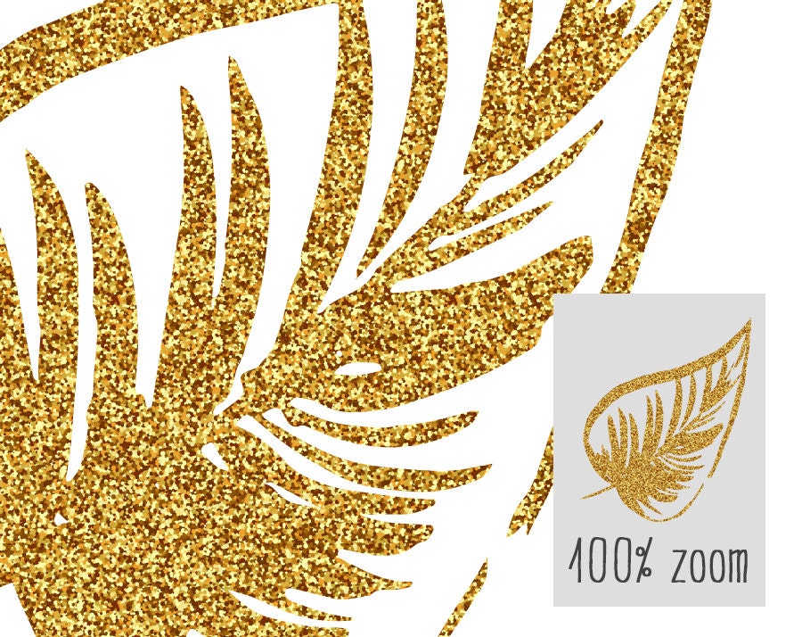 Watercolor & gold floral clipart: 20 flowers leaves glitter | Etsy