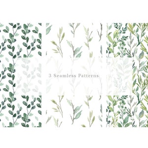Watercolor Clipart Greenery Leaves Branches Foliage Green - Etsy