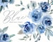 Blue Watercolor Flowers Clipart Wedding Roses Watercolour Floral Clip Art Indigo Navy Sapphire Bouquets Arrangements Free Commercial Use PNG 