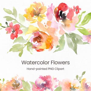 Aquarel roze png-bloemen clipart blozen bloemen clip art boeket hoek ontwerp handgeschilderde bloemen digitale download gratis commercieel gebruik