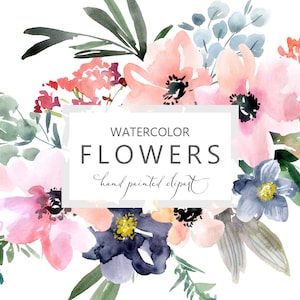 Aquarel bloemen clipart roze blauwe bloemen clip art bruiloft boeket frame gratis commercieel gebruik digitale download romantische wilde bloemen png