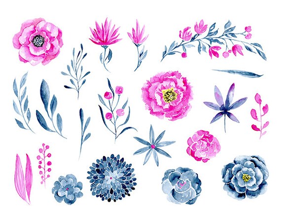 Imágenes prediseñadas de flores de acuarela: 21 flores de - Etsy España Imágenes prediseñadas de flores de acuarela: 21 flores de - Etsy España