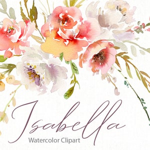 Aquarell Blumen Blumensträuße Arrangements Boho Rot Rosa Weiß Licht Floral Aquarell Cip Art Digitaler Download kostenlose kommerzielle Nutzung PNG