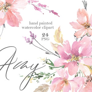 Clipart di fiori ad acquerello PNG, rosa, fard, delicato, morbido, acquarelli, matrimonio, clipart floreali, mazzi di acquerelli, mazzi di fiori ad acquerello gratuito per uso commerciale