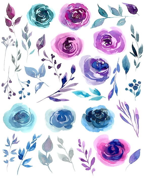 Watercolor Flowers Clipart 33 Png Files On Transparent Etsy Watercolor Flowers Clipart 33 Png Files On Transparent Etsy