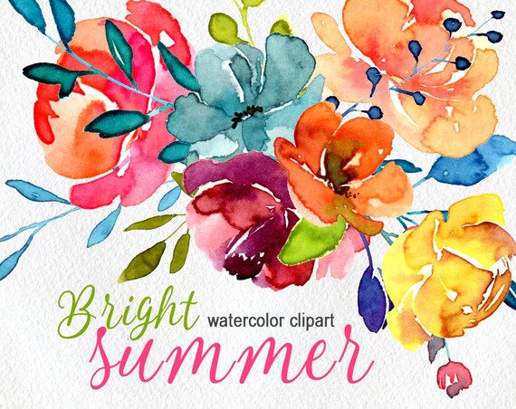 Clipart drawing Watercolor clipart Clipart Set Floral Clipart Hand painted clipart Flower clipart Watercolor Clipart