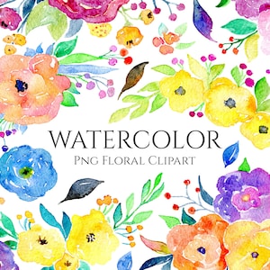Aquarel heldere bloemen clipart lente zomer kleurrijke regenboog bloemen clip art boeket arrangement levendige gratis commercieel gebruik png