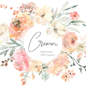 Aquarel licht roze beige bloemen clipart zacht wit geel bloemen clip art bruiloft boeket schattig zachte Wildflower gratis commercieel gebruik PNG