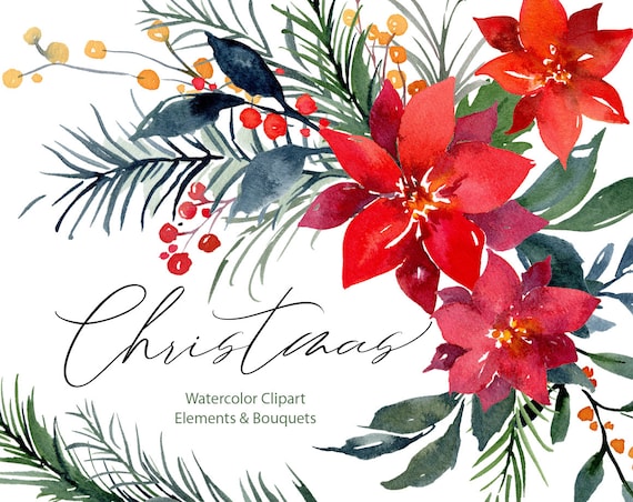 Free Christmas Headers Clipart Flowers
