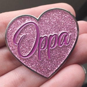 Oppa K-Drama / K-pop soft glitter enamel Pin