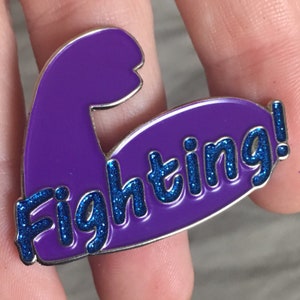 Fighting! K-Drama / K-pop soft glitter enamel Pin