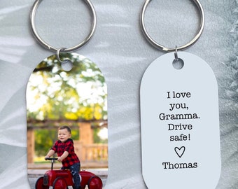 new grandma mothers day gift, 1st mothers day gifts for daughter in law, New Grandma Gift From Baby, Custom Picture Grandma Keychain, Gift