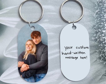 Your handwriting Custom Message & Photo Keychain, Small Deployment gift for Her, For Boyfriend, Deployment keychain, Boyfriend Birthday Gift