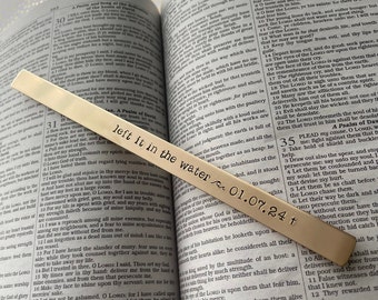 I left it In the Water Bookmark with Date, Adult Baptism Bookmark, Special Baptism Gift For Woman, Bookmark With Date, Bible Verse Bookmark