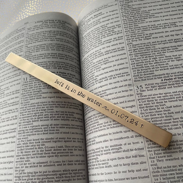 I left it In the Water Bookmark with Date, Adult Baptism Bookmark, Special Baptism Gift For Woman, Bookmark With Date, Bible Verse Bookmark