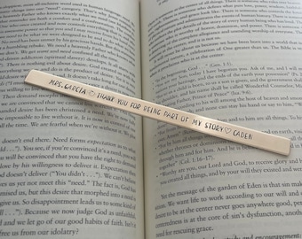 Personalized Copper Teacher Bookmark: Thank You Gift