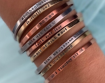 Custom Scripture Bracelet 2 Timothy 1:7, Bulk Think Celestial bracelet, Christian Jewelry, LDS Gift, Bible Verse Bracelet, isaiah 6 8