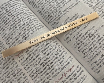 Custom Godfather Bookmark, Godfather gift from Godson, Godparent Bookmark, Personalized Godmother Gift, Confirmation Sponsor Gift, Easter