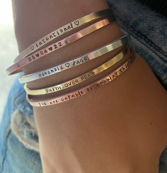 AN KINGPiiN Inspirational Bracelet For Women & Men - Adjustable Cuff Bangle With Mantra, Gift Box Included