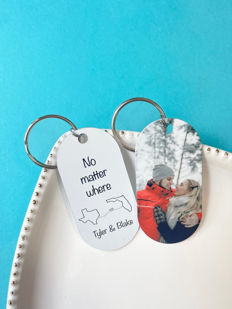 long distance relationship for girlfriend - Long distance friendship Gift - Long distance from Boyfriend Gift - No Matter Where Keychain 