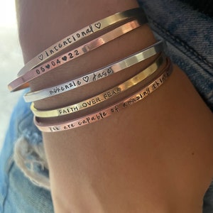 Customizable Hand Stamped Jewelry, Personalize Cuff Bracelet For women, Custom Date, Bulk Bracelet for woman personalized Gift Customized