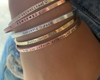 Word Intention Bracelet, My Intent Bracelet, customizable bracelet for daughter, Let Them Bracelet, Gold Brass Custom Word Cuff Bracelet