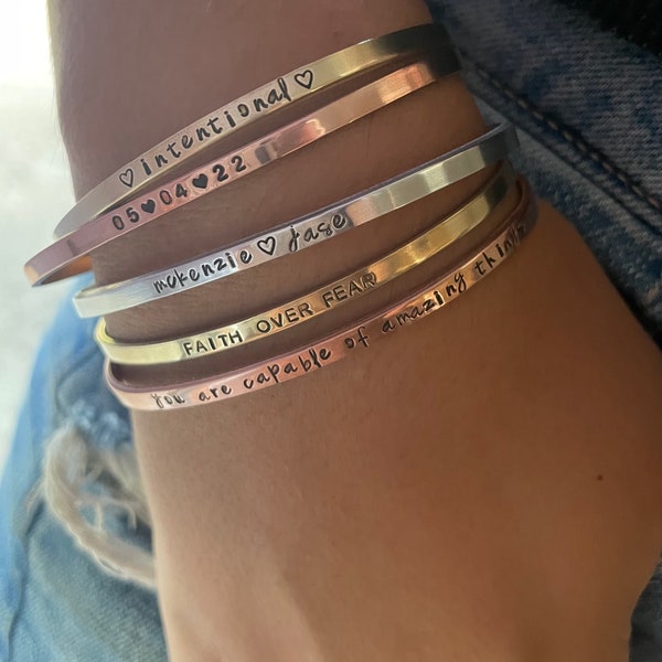 Custom Word of the Year bracelet - Mantra Bracelet- One Word of the Year Bracelet- Custom - Word Bracelet- Intention Bracelet Jewelry