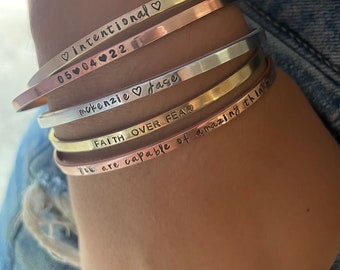 Personalized Engraved Cuff Bracelet: Teacher Appreciation Gift