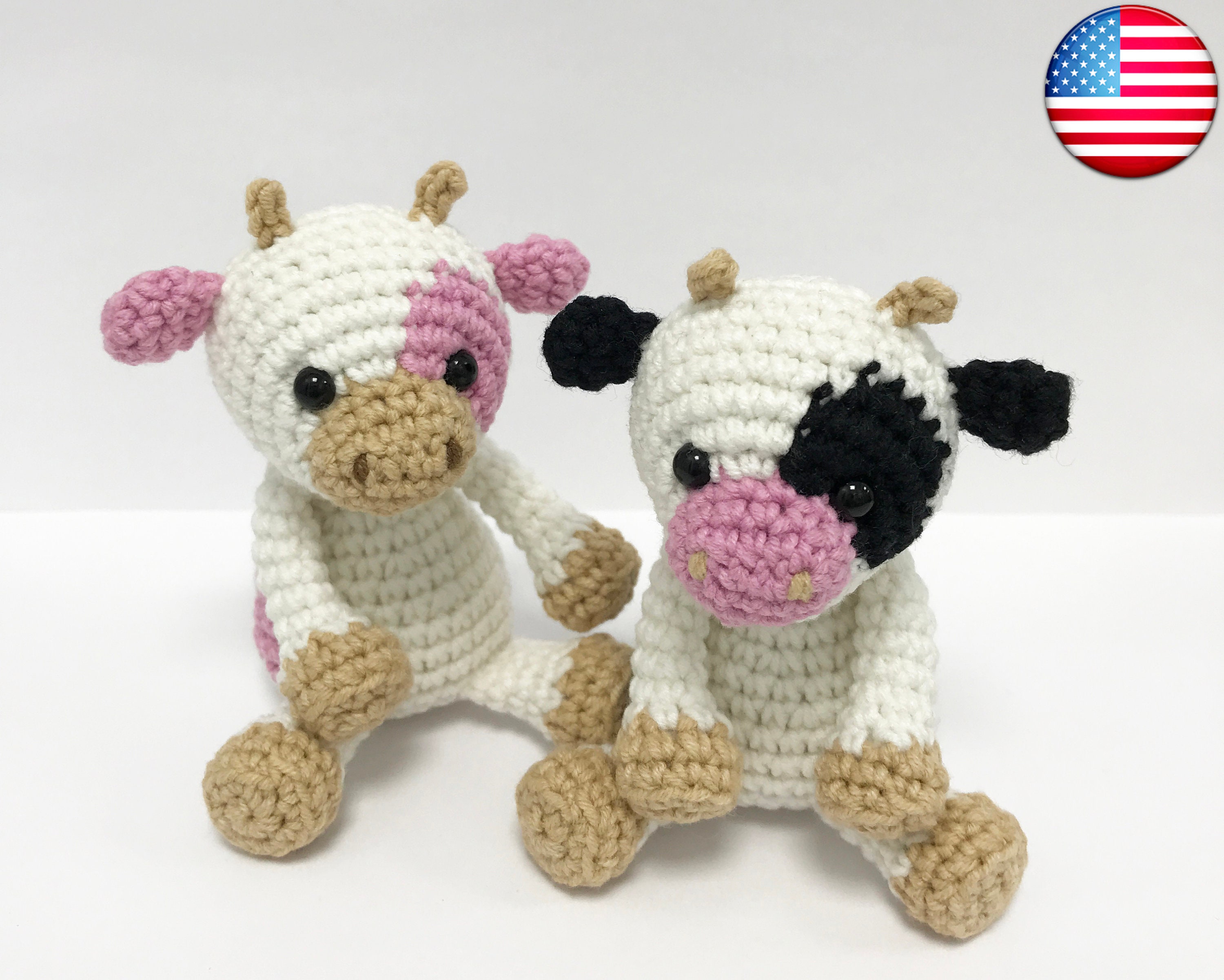 Cow crochet pattern No sew crochet pattern cow plushie Etsy