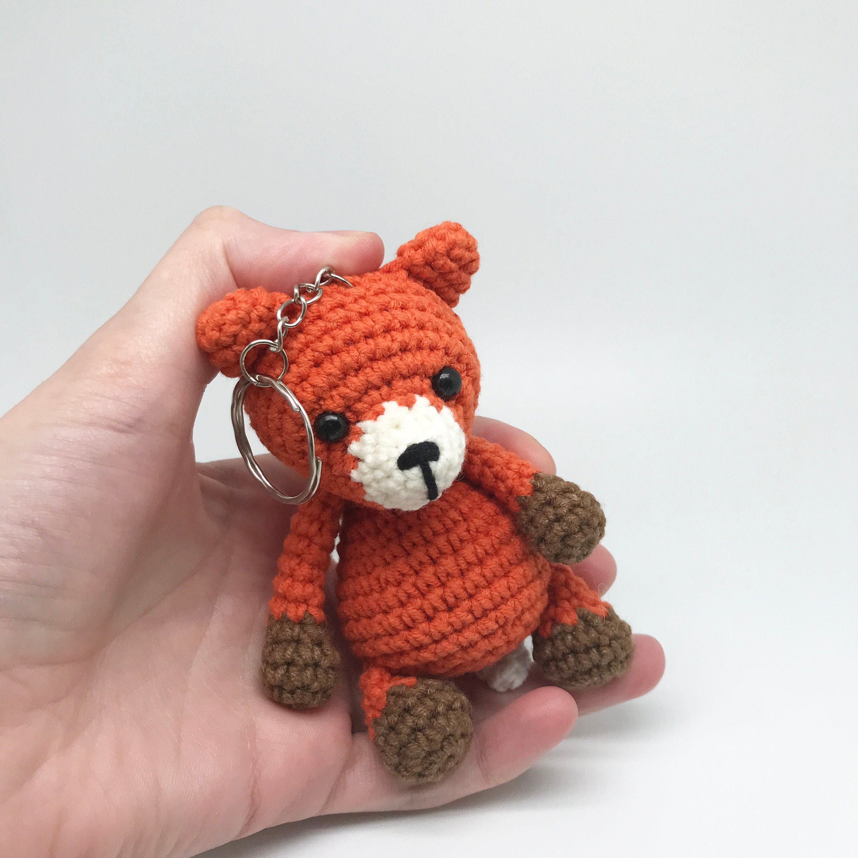 Crochet fox keychain Fox amigurumi Cute animal keychains | Etsy