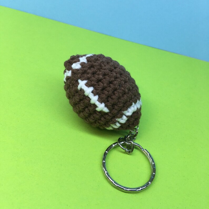 Crocheted football key chain Stuffed football plush toy Etsy