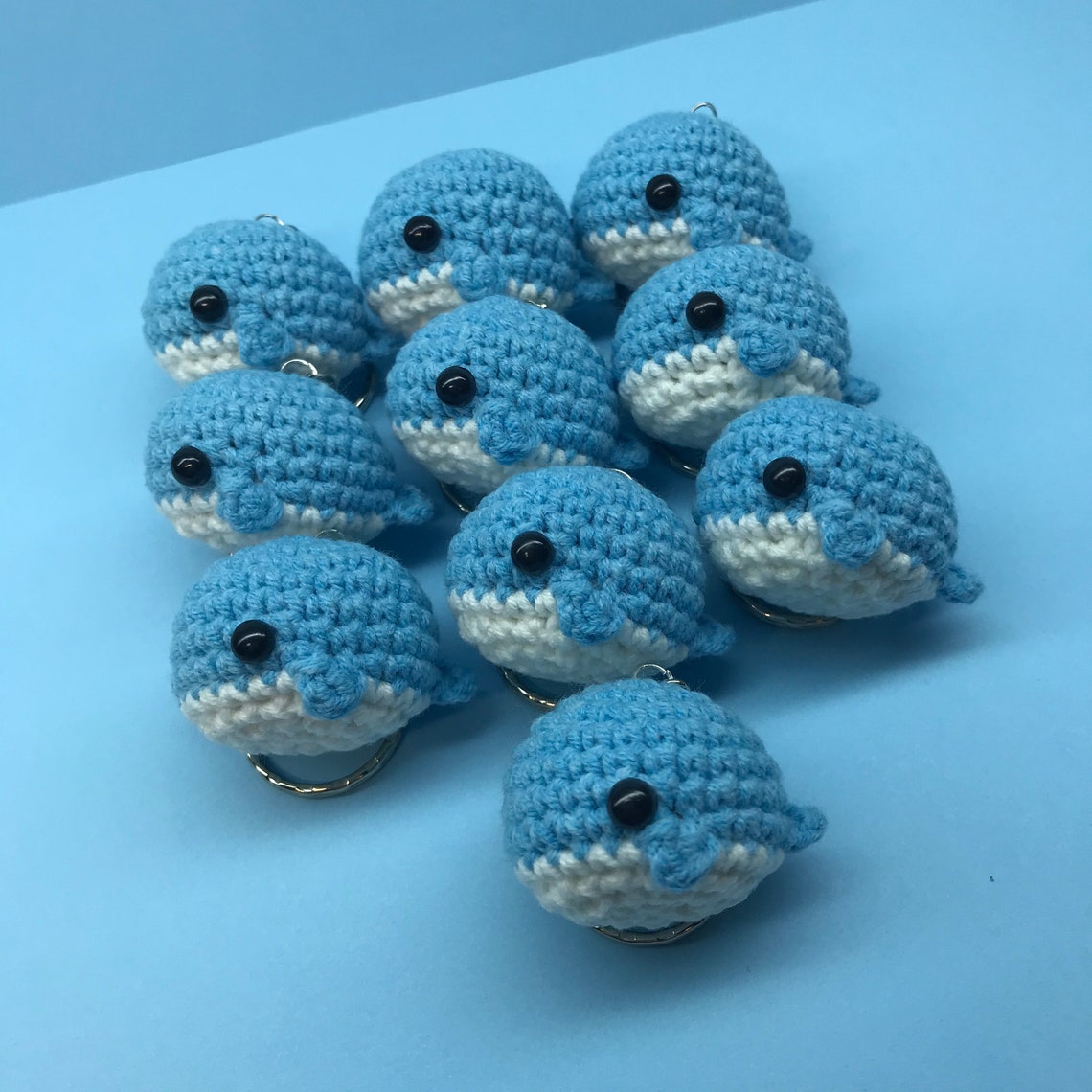 Crochet whale keychain toy Cute animal keychains Whale Etsy