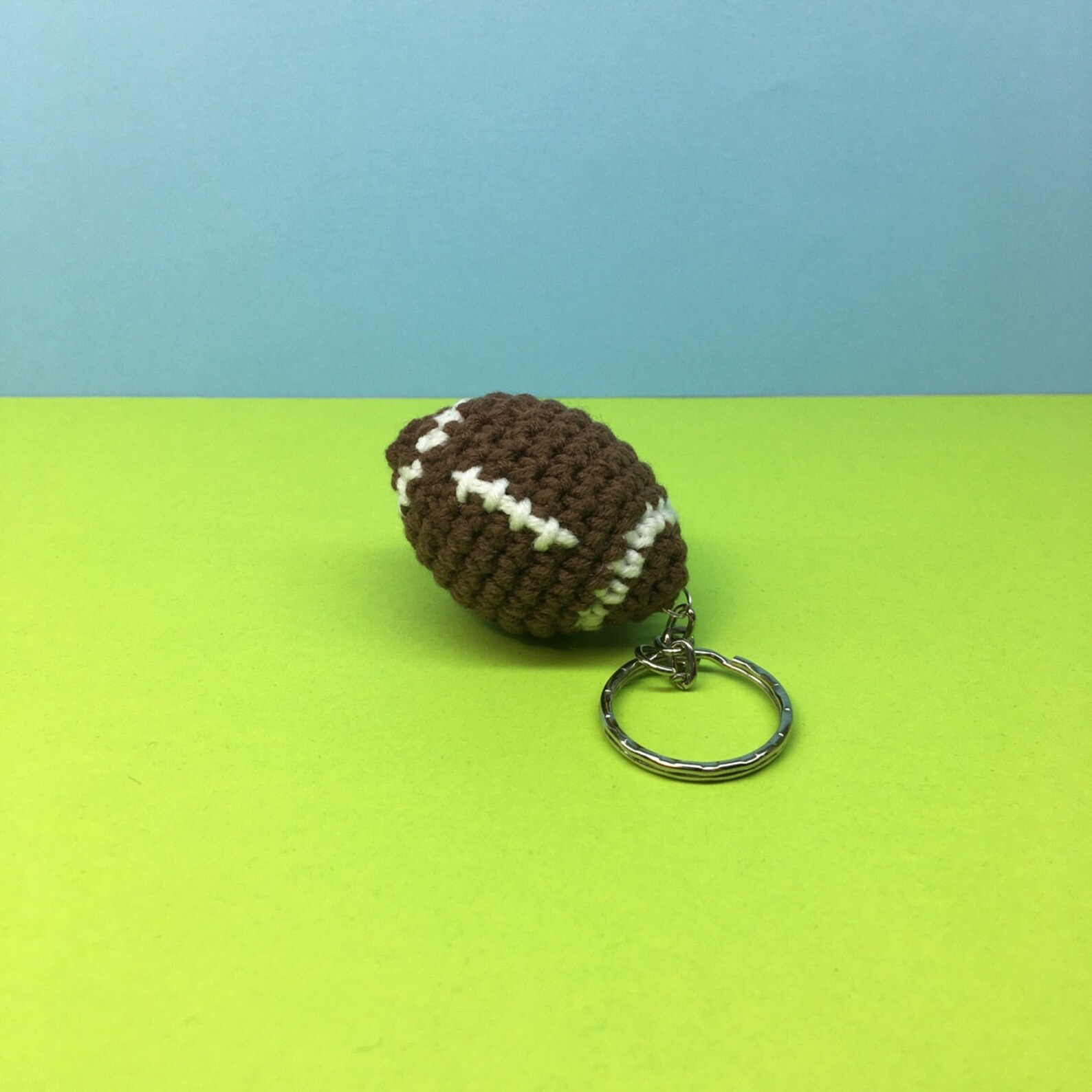 Sport gift crochet football key chain Stuffed football plush Etsy