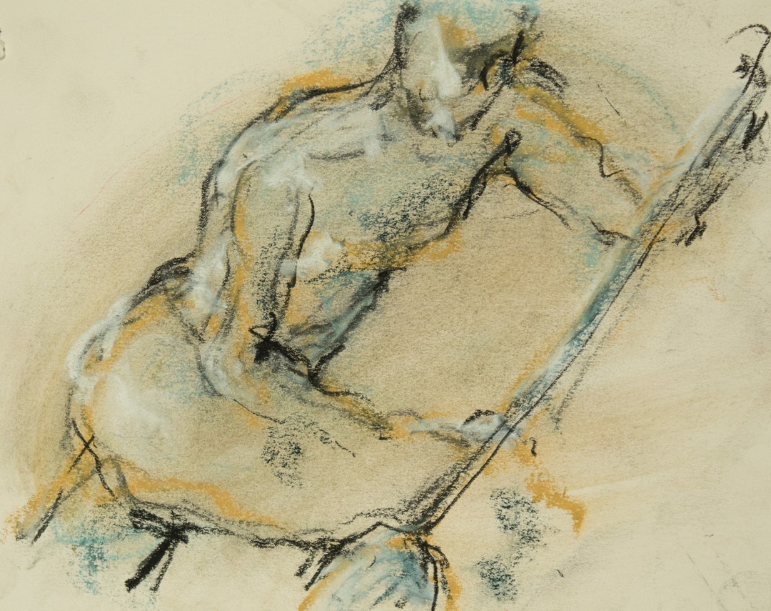 Sweeping Gesture 15/original Drawing/charcoal and Pastel Chalk Etsy