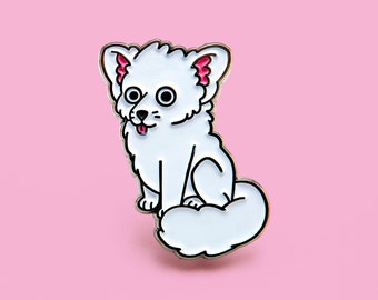 Artic Wolf soft enamel pin - White Polar wolf soft lapel pin