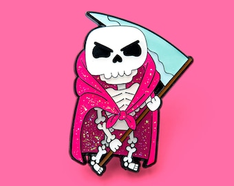 Kawaii Death soft enamel pin - grim reaper lapel pin