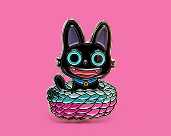 Black Cat enamel pin - soft enamel lapel pin
