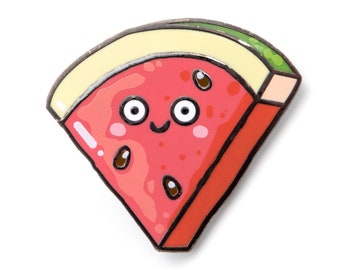 Cute watermelon slice pin - tropical fruit pin - hard enamel