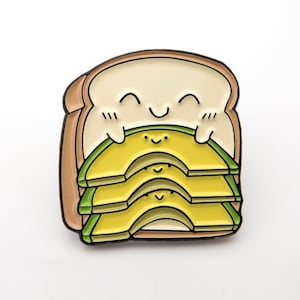 Sleepy Avocuddle Toastnadel – gesunder Avocado-Sandwich-Toast – weiche Emaille