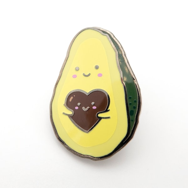Cute Avocado heart pin - I love you Avocado - healty avocado fruit - hardenamel