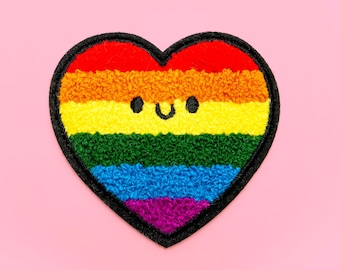 Fluffy Rainbow Pride flag iron-on patch