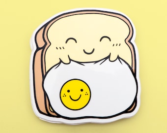 Sleep toast vinyl sticker - sunny side up egge sticker