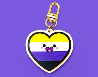 PRIDE LGBTQAI+ KEYCHAIN - Non-Binary Pride Flag acrylic keychain