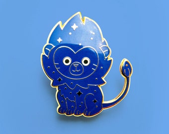 Zodiac Leo hard enamel pin - star sign lion lapel pin