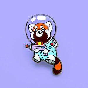 Space Red Panda enamel pin - astronaut red panda