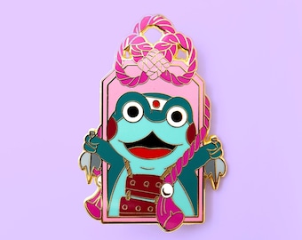 Japanese Omamori lucky charm pin - hard enamel pin -